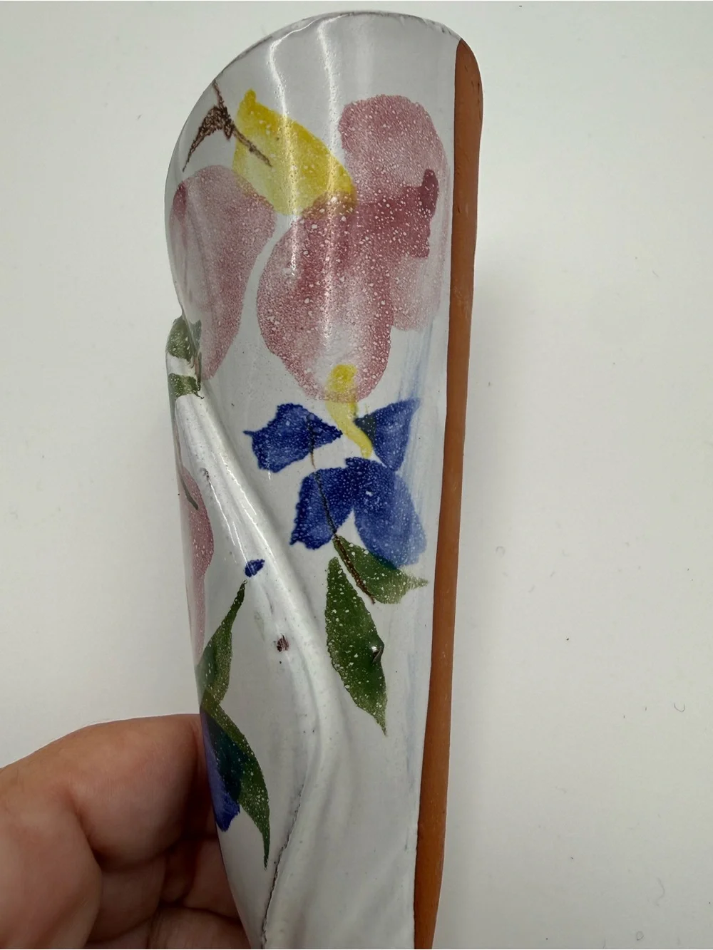 Judy Greene Pottery Floral Wall Pocket Vase Vintage Hand Made In Galway, Ireland